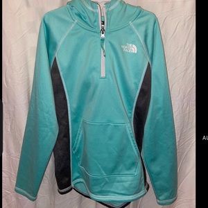 North Face Hooded Sweatshirt with 1/4 Zip Closure